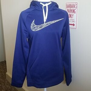 7.NIKE DRI FIT BLUE HOODED SWEATSHIRT- SMALL